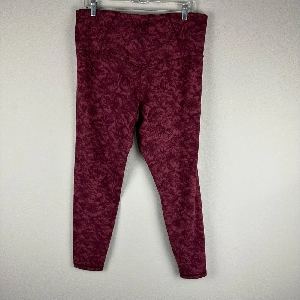 Athleta Dark Pink Elation Textured Athletic Athleisure Tights Leggings Size 2X